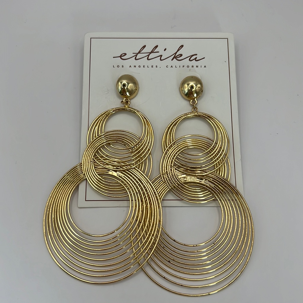 Nwot Ettika Multi-Layered Gold Hoop Earrings 14$